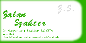 zalan szakter business card